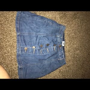 button up denim skirt